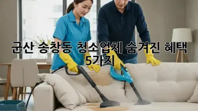 군산 송창동 청소업체, 숨겨진 혜택 5가지!